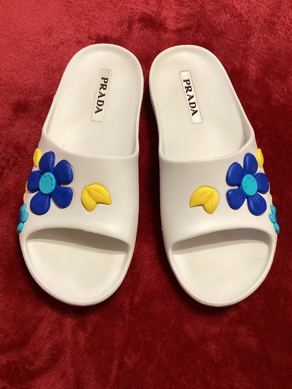 Prada Rubber Sandal with Floral Motif